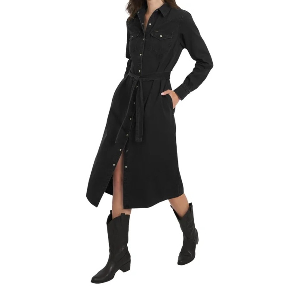 Wrangler Women's Denim Midi Dress, Black, Small - NWT